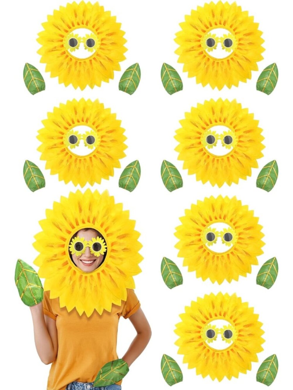 Summer Sunflower Costume for Women - Halloween Flower Outfit with Headgear